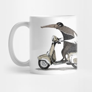 Anteater on a Vespa - Sepia Mug